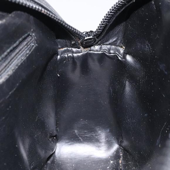 CELINE Clutch Bag Leather Black Auth nb304